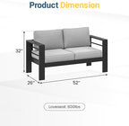 Wisteria Lane Patio Furniture Metal Loveseat, Metal Outdoor Chairs - Image 2