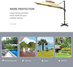 Outsunny 10ft Offset Patio Umbrella, Hanging Cantilever Umbrella, Square Shape - Image 6