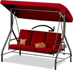 Porch Swing - 3-Seat Patio Outdoor Swing - Image 7