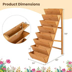 Giantex 8-Tier Wooden Vertical Raised Garden Bed, Freestanding Plant Stand - Image 4