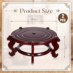 Geetery 2 Pcs 4 to 12 in Wooden Plant Stands Indoor Chinese Oriental Plant Stand - Image 2