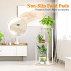 3 Tier Plant Stand Indoor Outdoor, Metal Wood Tiered Corner Plant Stands Pot - Image 5