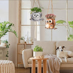 Swing Owl Hanging Planters for Indoor Plants, Cute Small Succulent Pots - Image 6