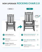 SERWALL Oversized Rocking Chair Outdoor, HDPE Outdoor Rocking Chair - Image 5