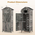 Goplus All-in-One Storage Shed, Vertical Utility Tool Organizer w/Shelves & - Image 8