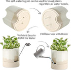 Nihow Self Watering Plant Pot: 8 Inch Ceramic Planter - Image 3