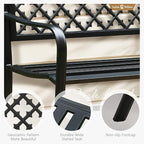Sophia & William Outdoor Bench, 50 inches Metal Garden Bench, Cast Iron Park - Image 4