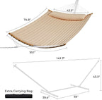 SUPERJARE Hammock with Stand, 2 Person Heavy Duty Hammock with Padded Cotton - Image 8