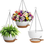 Set of 3-10 Inch Self Watering Hanging Planters by UOUZ