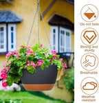 Mumufy 6 Pcs 8 Inch Hanging Planters, Dark Gray, Plastic - Image 4