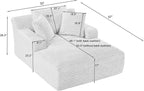 50 Inch Oversized Chaise Lounge Chair Indoor, Corduroy Upholstered Boneless - Image 2