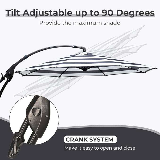 Grand patio 12FT Outdoor Round Offset Umbrella Large Patio Aluminum Cantilever - Image 5