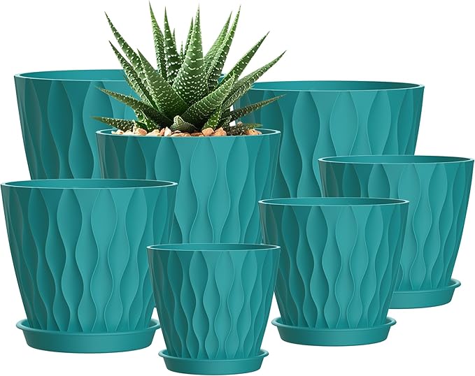 4/4.5/5/5.5/6/6.5/7 Inch Plant Pots, 7 Pack Flower Pots by SQKH