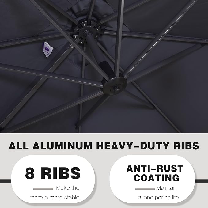 PURPLE LEAF 9' X 11.5' Patio Umbrella - Image 6