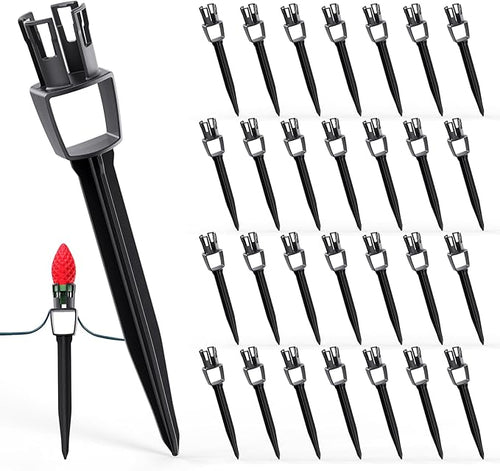 100-Pack Plastic Light Stakes, 7.5 Inch Christmas Yard Stakes by Minetom