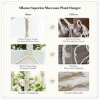 Mkono Macrame Plant Hangers Set of 4 Indoor Hanging Planter Basket Wall - Image 4