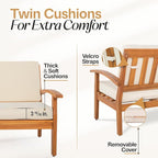 IDZO Laurent 800lbs Capacity Acacia Outdoor Loveseat, FSC Certified 2 Seater - Image 6