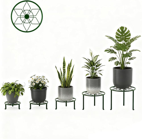 5 Pack Potted Plant Holder for Garden Home 5-Pack Metal Plant Stand Indoor - Image 2