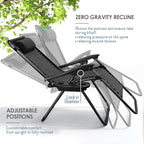 Nestl Zero Gravity Chairs Set of 2, Patio Lounge Chair Outdoor - Image 4