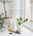 8 Pack 4" Self Watering Pots for Indoor Plants, Small White Plastic Planters - Image 2