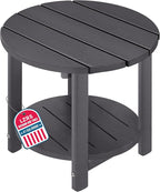 LZRS Round Adirondack Side Table Double End Table, Outdoor Side Tables by LZRSPET