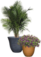 Classic Home and Garden Honeysuckle Resin Flower Pot Planter, Fossil Stone - Image 9