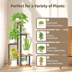 LASZOLA Black 5 Tiered Wood Plant Stand Indoor - Image 7
