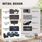 7 Pieces Patio Furniture Set All-Weather Outdoor Wicker Sectional Conversation - Image 3