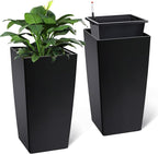 30 Inch Tall Self Watering Planters Set of 2, Outdoor Plant Pots - Image 3