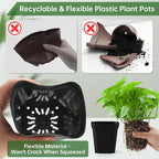 100 Pack Plant Nursery Pots 3.15 Inch, Durable Square Seedling Pots - Image 3