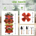Vertical Strawberry Planter 5 Tier Stackable Tower Herb Planters Stacking - Image 3
