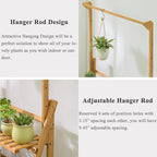 COPREE Bamboo 3-Tier Hanging Plant Stand Planter Shelves Flower Pot Organizer - Image 3