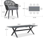 PURPLE LEAF 9 Piece Longer Patio Dining Set - Image 7