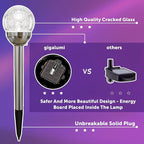 GIGALUMI Solar Outdoor, Cracked Glass Ball Solar Garden Lights, Color Changing - Image 2