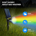 KEV Solar Spot Lights Outdoor, 18 LEDs Color Changing RGB Solar Flood Lights - Image 6
