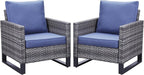 Belord Oversize Patio Chairs Set of 2 Outdoor Wicker Dining Chairs, All-Weather - Image 6