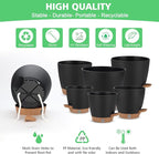 Self Watering Planter Set with Visual Water Level, Modern 8+7+6.5+6+5.5+5 Inch - Image 5