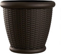 Suncast 18" Resin Indoor/Outdoor Wicker Planter, Made in the USA by Suncast