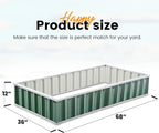 KING BIRD Raised Garden Bed 68" x 36" x 12" Galvanized Steel Metal Outdoor - Image 7