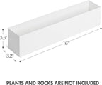 DR&Co Modern White Rectangle Planter Box, Narrow Box - Image 2