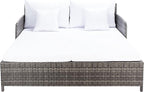 Safavieh Outdoor Collection Cadeo Grey Brown/White Cushion Daybed PAT7500C by SAFAVIEH