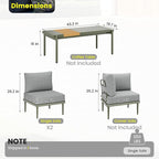 Sundale Outdoor 2 Pieces Patio Sofa Set, Metal Outdoor Sectional Loveseat - Image 2
