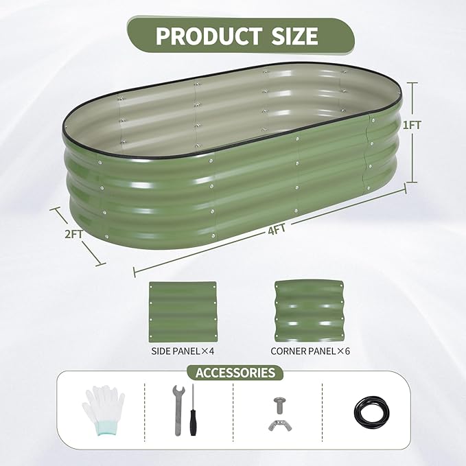 Galvanized Raised Garden Bed Outdoor- 2 Pcs Raised Beds - Image 5