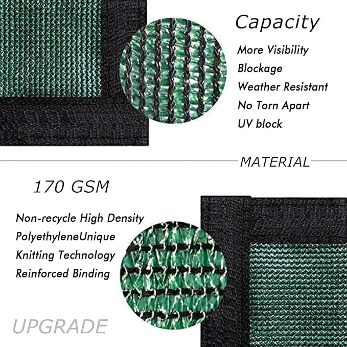UPGRADE Privacy Fence Screen 5'x80' Dark Green Outdoor 90% Visibility Blockage - Image 2