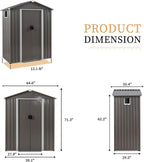 Vongrasig 5 x 3 x 6 FT Outdoor Storage Shed, Metal Tool Shed Clearance Garden - Image 3