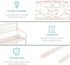 Best Choice Products Outdoor Bench Steel Garden Patio Porch Furniture - Image 6