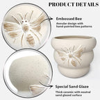 Terracotta Pots with Drainage Holes Bee Decor, Ceramic Pots - Image 7