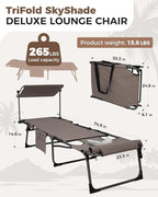 KingCamp Tanning Chair with Face Hole, Lounge Chairs Outdoor Folding Comfy - Image 3