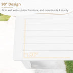 LUE BONA Outdoor Coffee Table, HDPS White Patio Coffee Tables - Image 6