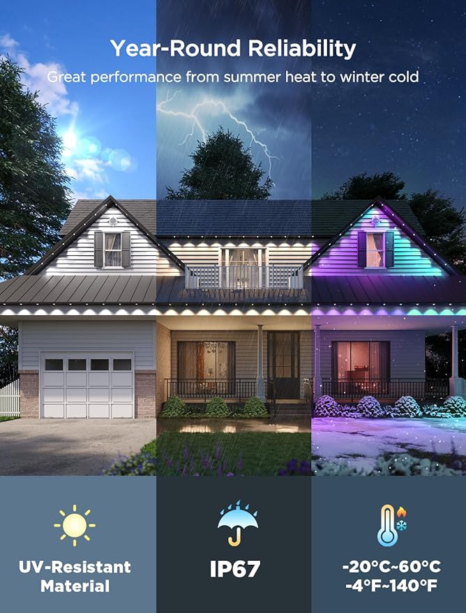 Govee Permanent Outdoor Lights 2, 100ft RGBIC Outdoor Lights - Image 5